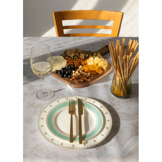 Tablecloth - Qimerioni - Beige, ზომა: 140 x 140 სმ, Material: Polyester, 2 image Tablecloth - Qimerioni - Beige, ზომა: 140 x 140 სმ, Material: Polyester, 2 image