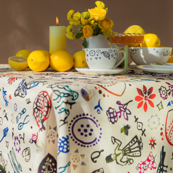 Tablecloth - Qimerioni, ზომა: 140 x 140 სმ, Material: Polyester, 2 image Tablecloth - Qimerioni, ზომა: 140 x 140 სმ, Material: Polyester, 2 image