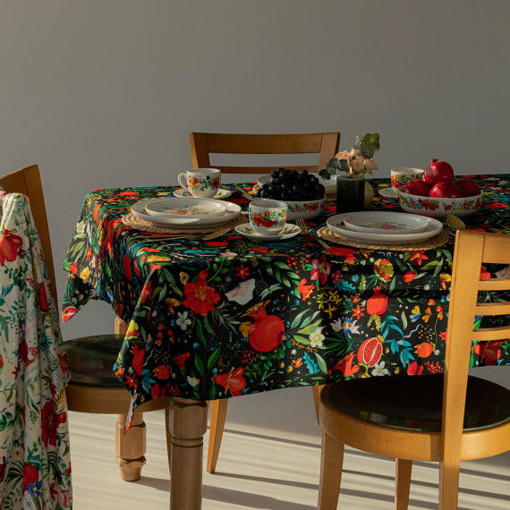 Tablecloth - Pomegranates Garden - Black, Material: Polyester, Size: 330x140, 6 image