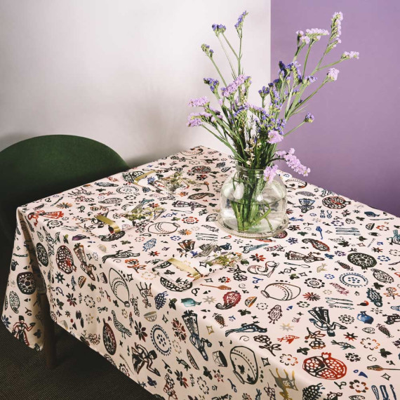 Tablecloth - Qimerioni, ზომა: 140 x 140 სმ, Material: Polyester, 4 image Tablecloth - Qimerioni, ზომა: 140 x 140 სმ, Material: Polyester, 4 image