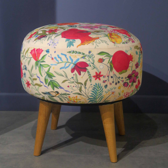 Pouf - Pomegranates garden - Beige