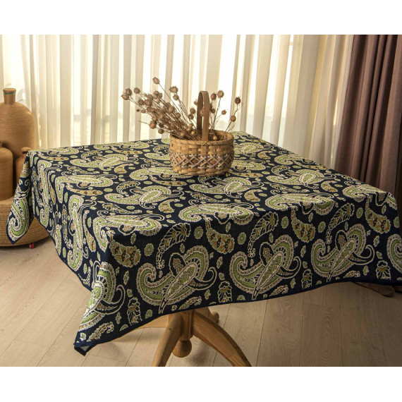 სუფრა - მანები - მწვანე, ზომა: 140 x 140 სმ, აირჩიეთ მასალა: პოლიესტერი, 3 სურათი