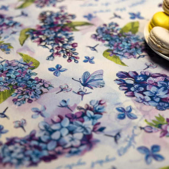 სუფრა - იასამანი - თეთრი, ზომა: 140 x 140 სმ, აირჩიეთ მასალა: პოლიესტერი, 3 სურათი სუფრა - იასამანი - თეთრი, ზომა: 140 x 140 სმ, აირჩიეთ მასალა: პოლიესტერი, 3 სურათი