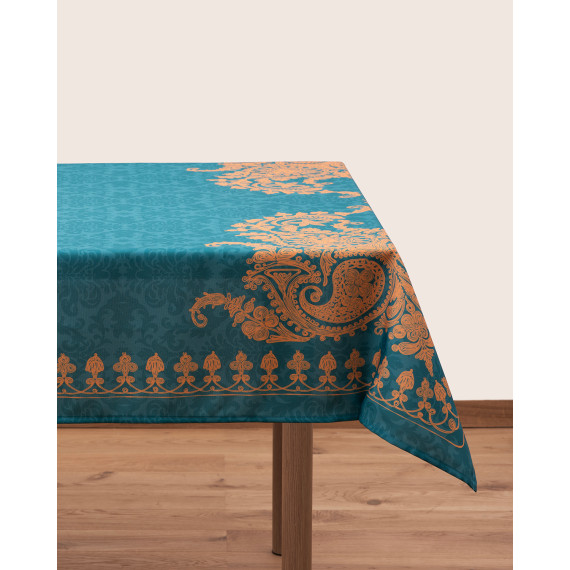 სუფრა - ბაგრატიონი - ფირუზისფერი, ზომა: 140 x 140 სმ, აირჩიეთ მასალა: პოლიესტერი, 5 სურათი სუფრა - ბაგრატიონი - ფირუზისფერი, ზომა: 140 x 140 სმ, აირჩიეთ მასალა: პოლიესტერი, 5 სურათი