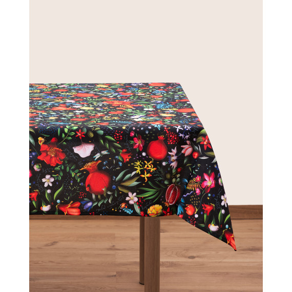 Tablecloth - Pomegranates garden - Black, ზომა: 140 x 140 სმ, Material: Polyester, 2 image