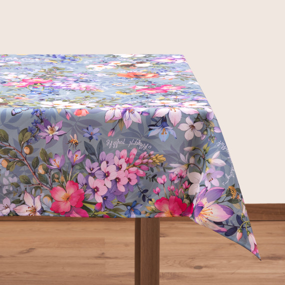 Tablecloth - Georgian Flora​ - light, ზომა: 210x140