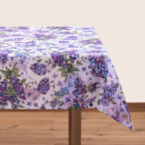 სუფრა - იასამანი - თეთრი, ზომა: 140 x 140 სმ, აირჩიეთ მასალა: პოლიესტერი სუფრა - იასამანი - თეთრი, ზომა: 140 x 140 სმ, აირჩიეთ მასალა: პოლიესტერი