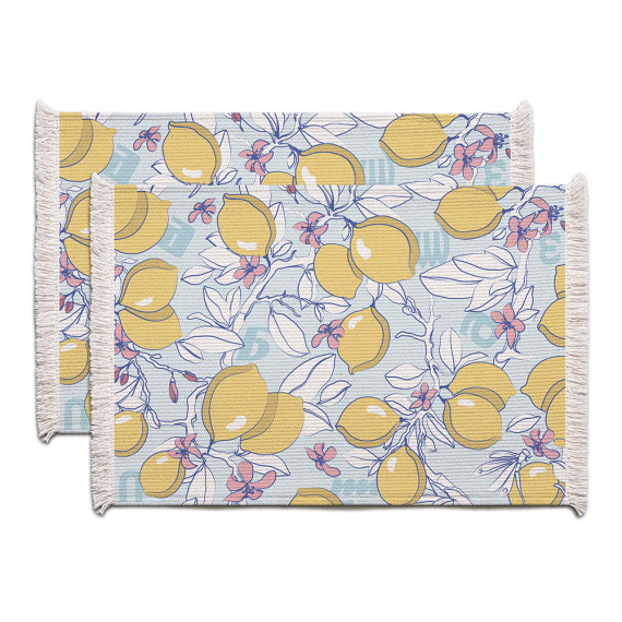 Placemats - Lemon - Blue 2X