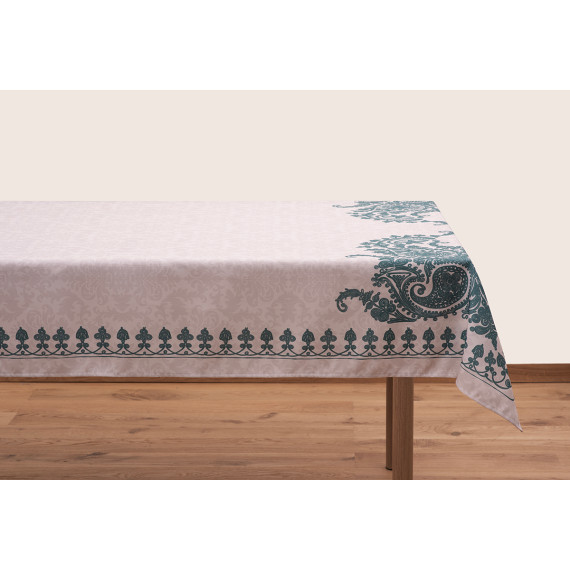 Tablecloth - Bagrationi - Beige/Turquoise - Polyester, ზომა: 140 x 140 სმ, Material: Polyester, 6 image Tablecloth - Bagrationi - Beige/Turquoise - Polyester, ზომა: 140 x 140 სმ, Material: Polyester, 6 image