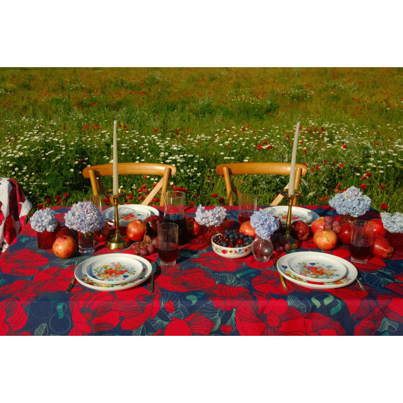 Tablecloth - Poppy - Black, ზომა: 140 x 140 სმ, Material: Polyester, 7 image Tablecloth - Poppy - Black, ზომა: 140 x 140 სმ, Material: Polyester, 7 image