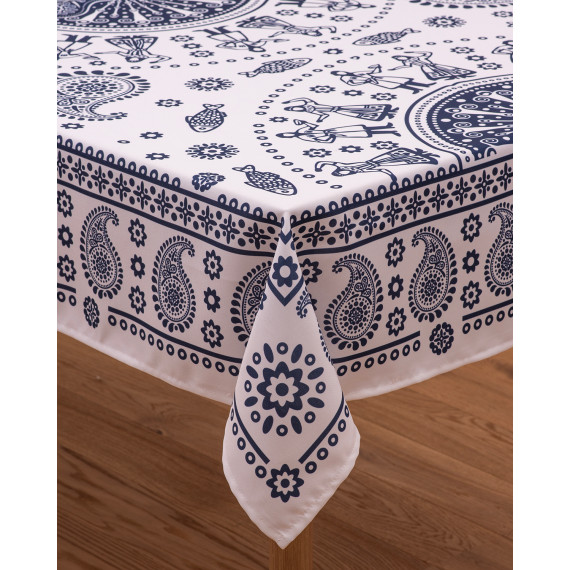 Tablecloth - Kala - White, ზომა: 140 x 140 სმ, Material: Polyester, 6 image Tablecloth - Kala - White, ზომა: 140 x 140 სმ, Material: Polyester, 6 image