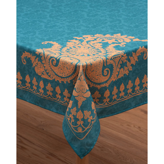 სუფრა - ბაგრატიონი - ფირუზისფერი, ზომა: 140 x 140 სმ, აირჩიეთ მასალა: პოლიესტერი, 6 სურათი სუფრა - ბაგრატიონი - ფირუზისფერი, ზომა: 140 x 140 სმ, აირჩიეთ მასალა: პოლიესტერი, 6 სურათი