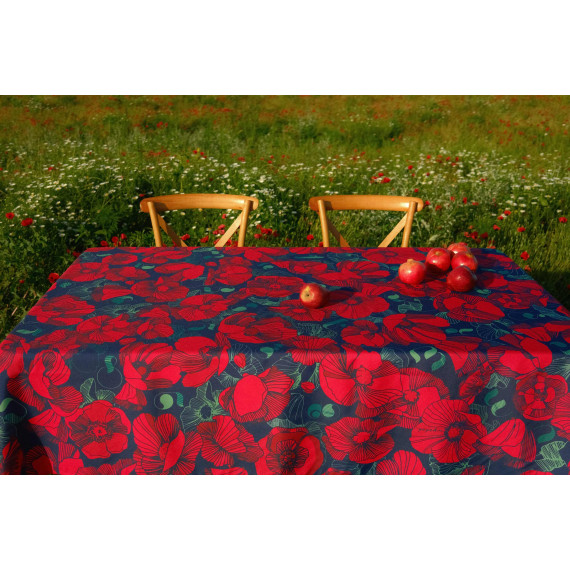 Tablecloth - Poppy - Black, ზომა: 140 x 140 სმ, Material: Polyester, 8 image Tablecloth - Poppy - Black, ზომა: 140 x 140 სმ, Material: Polyester, 8 image