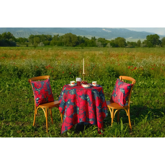 Tablecloth - Poppy - Black, ზომა: 140 x 140 სმ, Material: Polyester, 10 image Tablecloth - Poppy - Black, ზომა: 140 x 140 სმ, Material: Polyester, 10 image