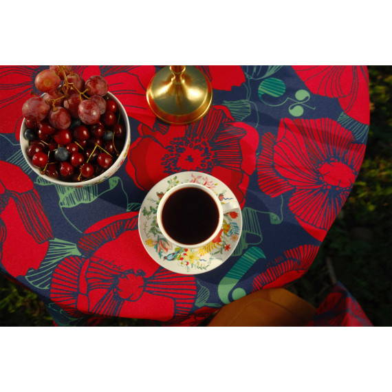Tablecloth - Poppy - Black, ზომა: 140 x 140 სმ, Material: Polyester, 11 image Tablecloth - Poppy - Black, ზომა: 140 x 140 სმ, Material: Polyester, 11 image