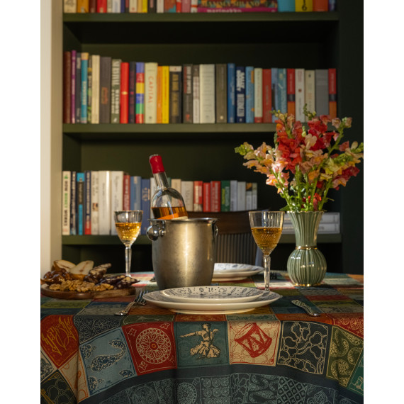 სუფრა ქართული, ზომა: 210 x 140 სმ, აირჩიეთ მასალა: პოლიესტერი, 2 სურათი