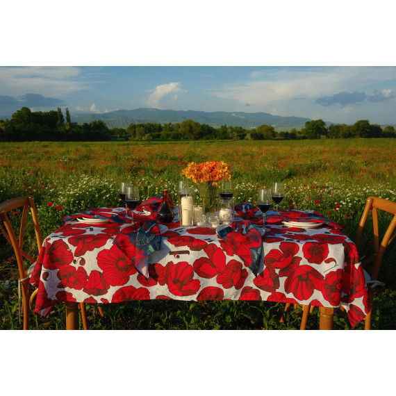 Tablecloth - Poppy - White, ზომა: 140 x 140 სმ, Material: Polyester, 5 image