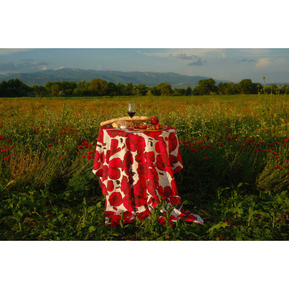 Tablecloth - Poppy - White, ზომა: 140 x 140 სმ, Material: Polyester, 8 image