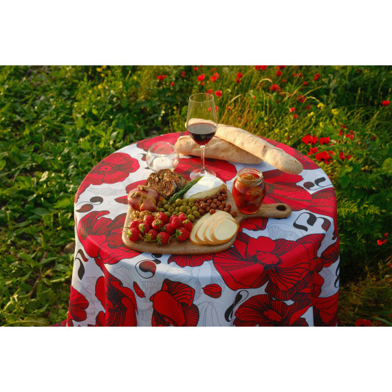 Tablecloth - Poppy - White, ზომა: 140 x 140 სმ, Material: Polyester, 9 image