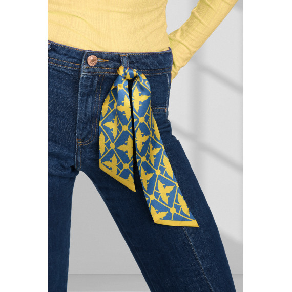 წვრილი შარფი - მარიამ-მართა - 51x5სმ - ლურჯი, 2 სურათი