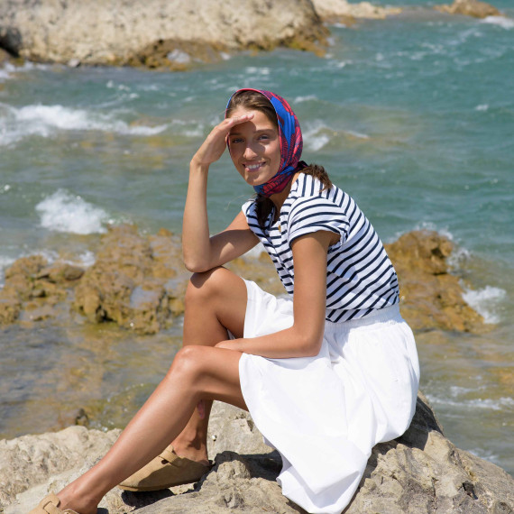 შარფი - ყაყაჩო - ლურჯი, 2 სურათი