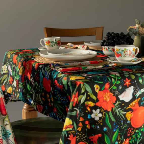 Tablecloth - Pomegranates Garden - Black, Material: Polyester, Size: 330x140, 5 image