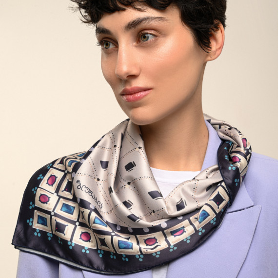 Silk Scarf - Tamar - Grey, 3 image