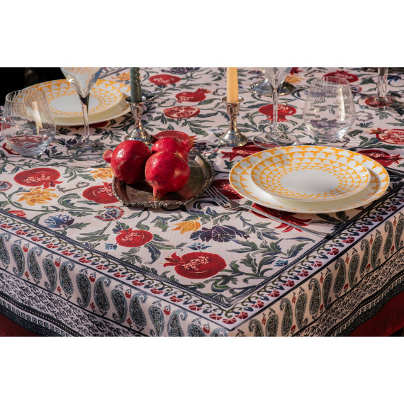 სუფრა - ბროწეულები - წითელი, ზომა: 140x140, 7 სურათი