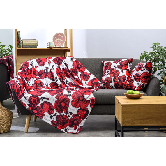 ბალიში - ყაყაჩო - თეთრი, შიგთავსი: მხოლოდ ბალიშის პირი, 4 სურათი ბალიში - ყაყაჩო - თეთრი, შიგთავსი: მხოლოდ ბალიშის პირი, 4 სურათი