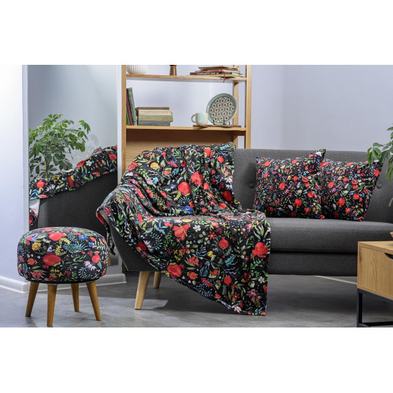 Blanket - Pomegranates garden - Black, 2 image