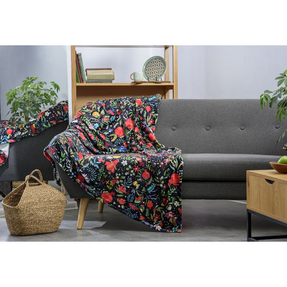 Pillow Pomegranates garden - Black, Content : Pillow case, 2 image
