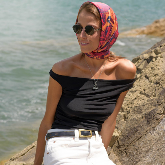 Scarf - Poppy - Orange, 2 image