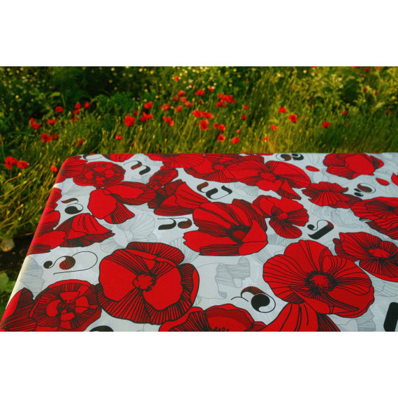 Tablecloth - Poppy - White, ზომა: 140 x 140 სმ, Material: Polyester, 4 image
