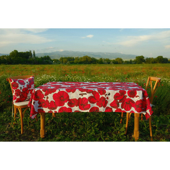 Tablecloth - Poppy - White, ზომა: 140 x 140 სმ, Material: Polyester, 3 image