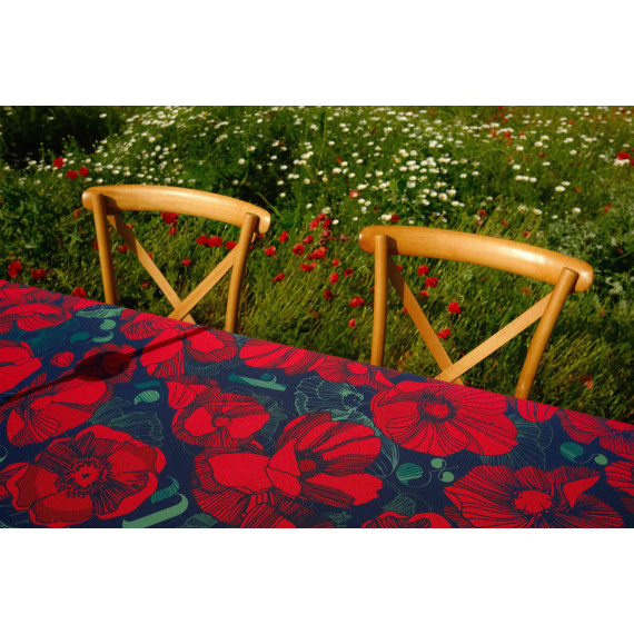 Tablecloth - Poppy - Black, ზომა: 140 x 140 სმ, Material: Polyester, 4 image Tablecloth - Poppy - Black, ზომა: 140 x 140 სმ, Material: Polyester, 4 image