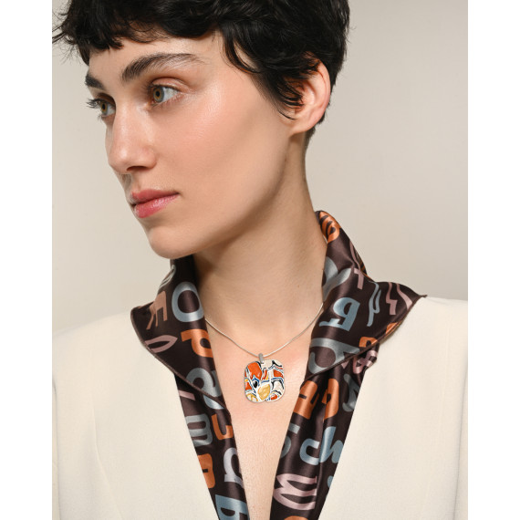 Scarf - Alphabet - Brown, 2 image Scarf - Alphabet - Brown, 2 image