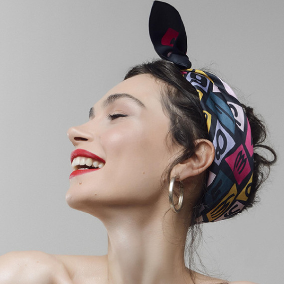 Silk Scarf - Tan, 2 image