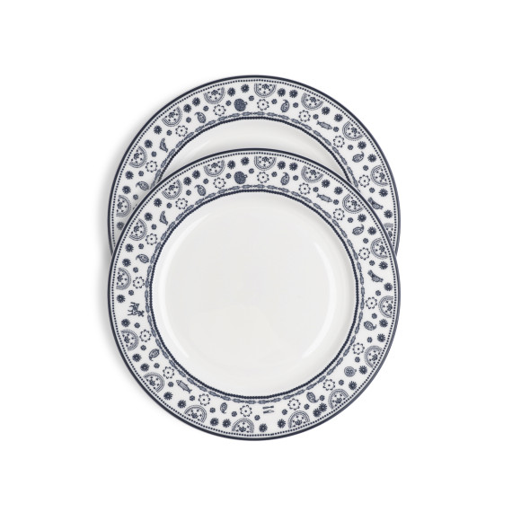 Plate (2 pcs) - Indigo - Porcelain - 25cm