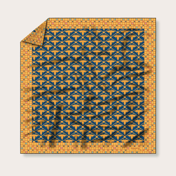 აბრეშუმის შარფი - მარიამ-მართა - ყვითელი, შარფის ზომა: 65 x 65სმ, 2 სურათი აბრეშუმის შარფი - მარიამ-მართა - ყვითელი, შარფის ზომა: 65 x 65სმ, 2 სურათი