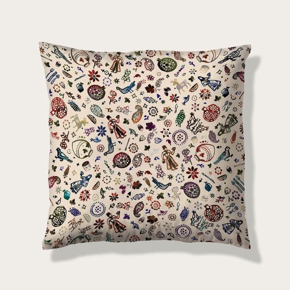 Pillow Case - Blue Tablecloth - Blue - BlueTabla [CLONE] [CLONE], Pillow: Without pillow