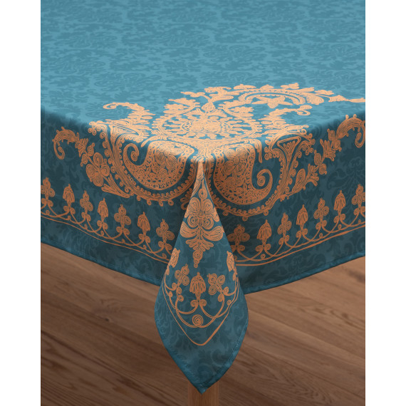 Tablecloth - Bagrationi - Turquoise - Polyester, ზომა: 210 x 140 სმ, Material: Polyester, 2 image