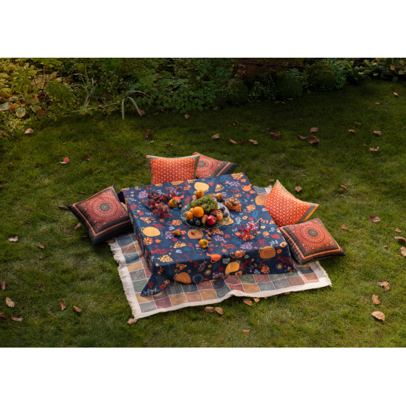 სუფრა - ქვევრები - ლურჯი, ზომა: 140 x 140 სმ, აირჩიეთ მასალა: პოლიესტერი, 9 სურათი