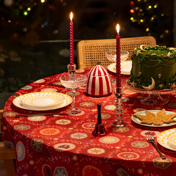 სუფრა - კალანდა, ზომა: 140x140, მასალა: პოლიესტერი