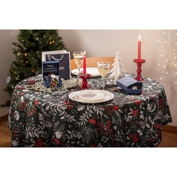 სუფრა - ახალი წელი, აირჩიეთ მასალა: პოლიესტერი, ზომა: 210x140, 3 სურათი
