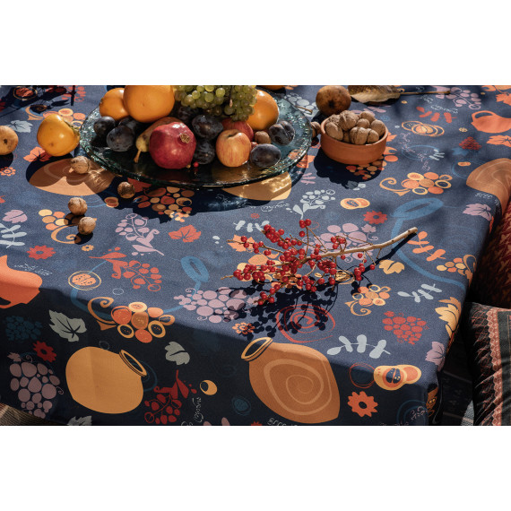 Tablecloth - Qvevrebi - Blue, ზომა: 140 x 140 სმ, Material: Polyester, 3 image