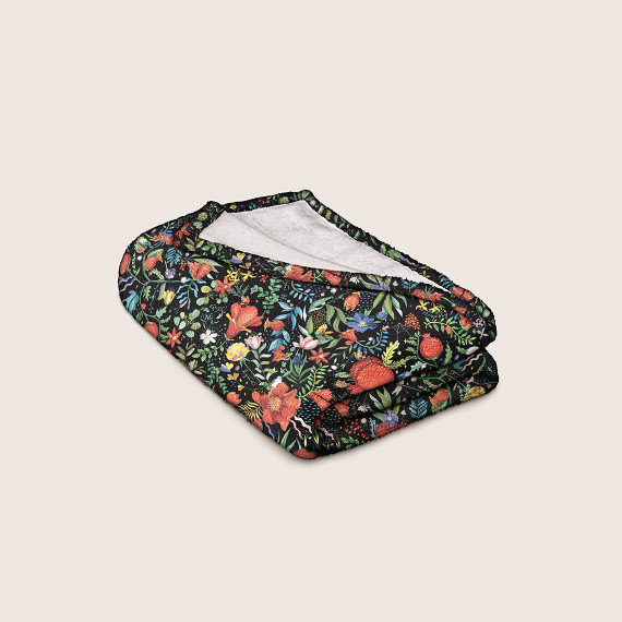 Blanket - Pomegranates garden - Black, 2 image