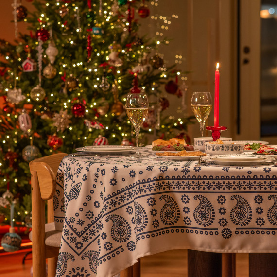 Tablecloth - Kala - White, ზომა: 140 x 140 სმ, Material: Polyester