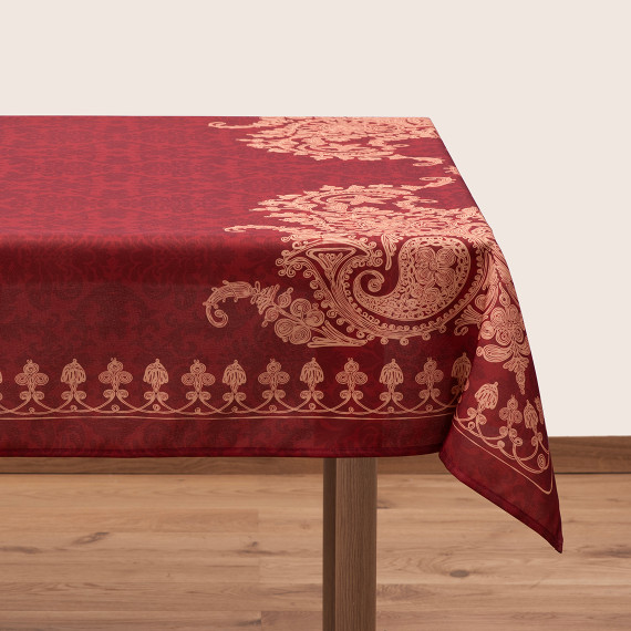 Tablecloth - Bagrationi - Red, ზომა: 210 x 140 სმ, Material: Polyester