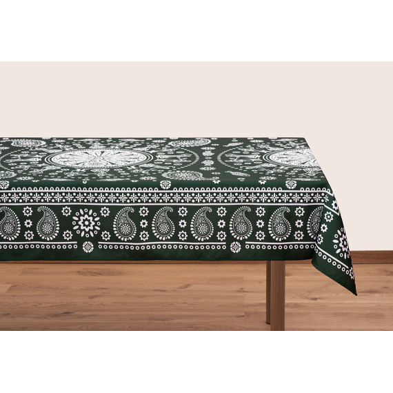 სუფრა - კალა - მწვანე, ზომა: 210 x 140 სმ, აირჩიეთ მასალა: პოლიესტერი, 4 სურათი