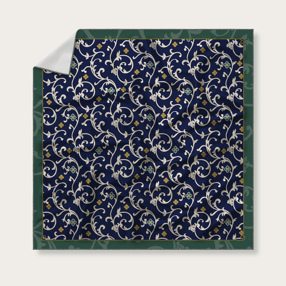 აბრეშუმის შარფი - ქეთევანი - ლურჯი, 2 სურათი